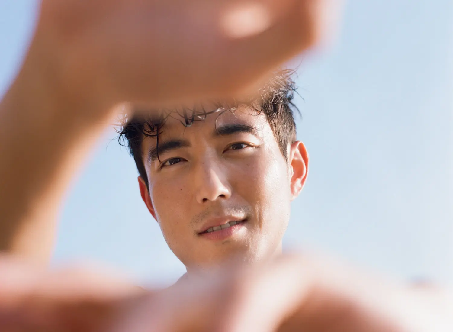 Man looking into camera